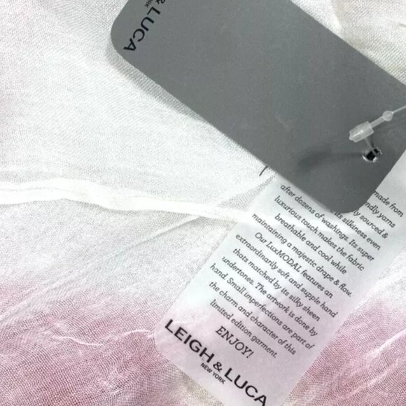 Leigh & Luca New Limited Edition Scarf LuxModal Pink White Tie Dye Shawl RARE - Picture 8 of 9